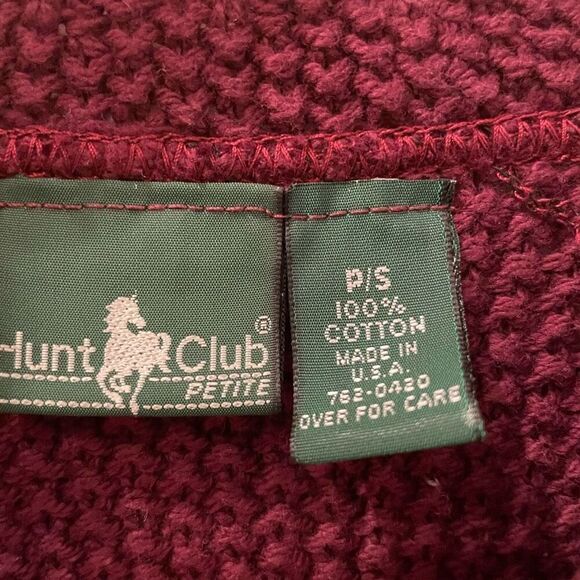 Vintage Hunt Club Petites Maroon Textured Knit Mock Neck Oversized Sweater Size - Picture 5 of 7